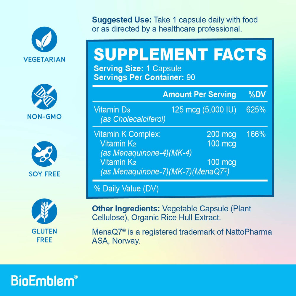 Vitamin D3 K2 supports calcium absorption for teeth image