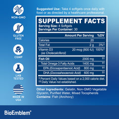 BioEmblem Omega-3 2000mg softgels product pack shot