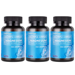 BioEmblem Triple Magnesium bottle front highlighting high absorption for daily wellness.
