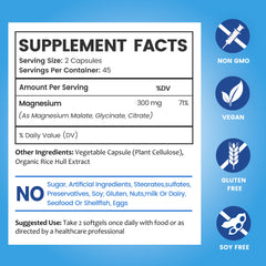 BioEmblem Triple Magnesium bottle label close-up showing chelated forms for absorption.