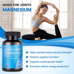 BioEmblem Triple Magnesium bottle being poured to illustrate easy daily intake.