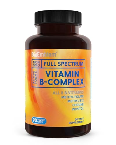 BioEmblem Vitamin B-Complex bottle showing 8 active B vitamins