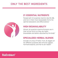 Close-up of BioEmblem multivitamin capsules