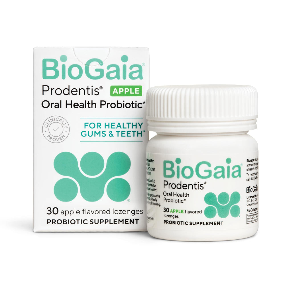 BioGaia Prodentis apple lozenges in pack for fresher breath
