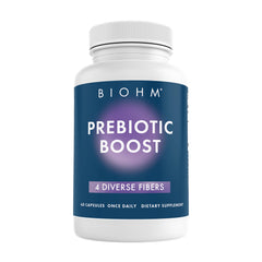 BIOHM Prebiotic Fiber Supplement bottle with capsules
