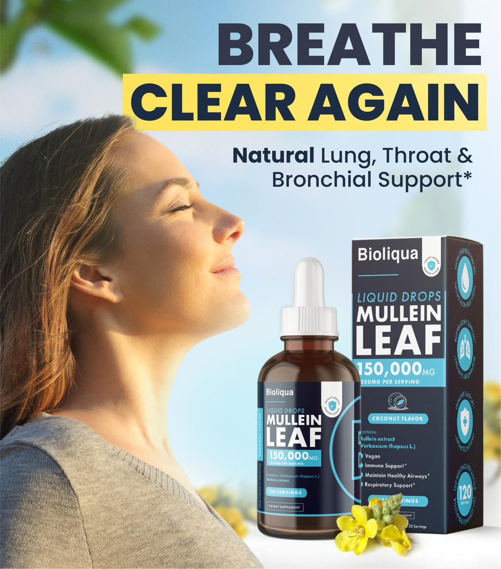 Coconut-flavored Mullein tincture with dropper