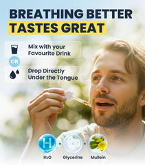 Graphic illustrating respiratory health support