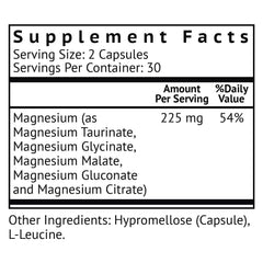 Close-up of magnesium complex capsules