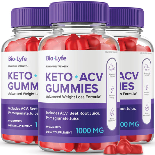 Biolyfe Keto + Gummies bottle featuring ACV formula