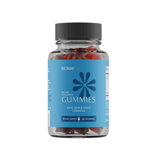 BIOMA Hair Skin Nails Beauty Gummies bottle front label