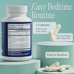 BIOMA Night Metabolism & Sleep capsules on a spoon for bedtime.