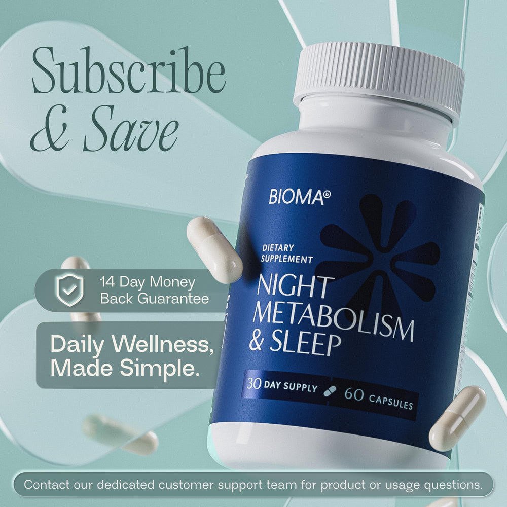 BIOMA Night Metabolism & Sleep three-pack display.