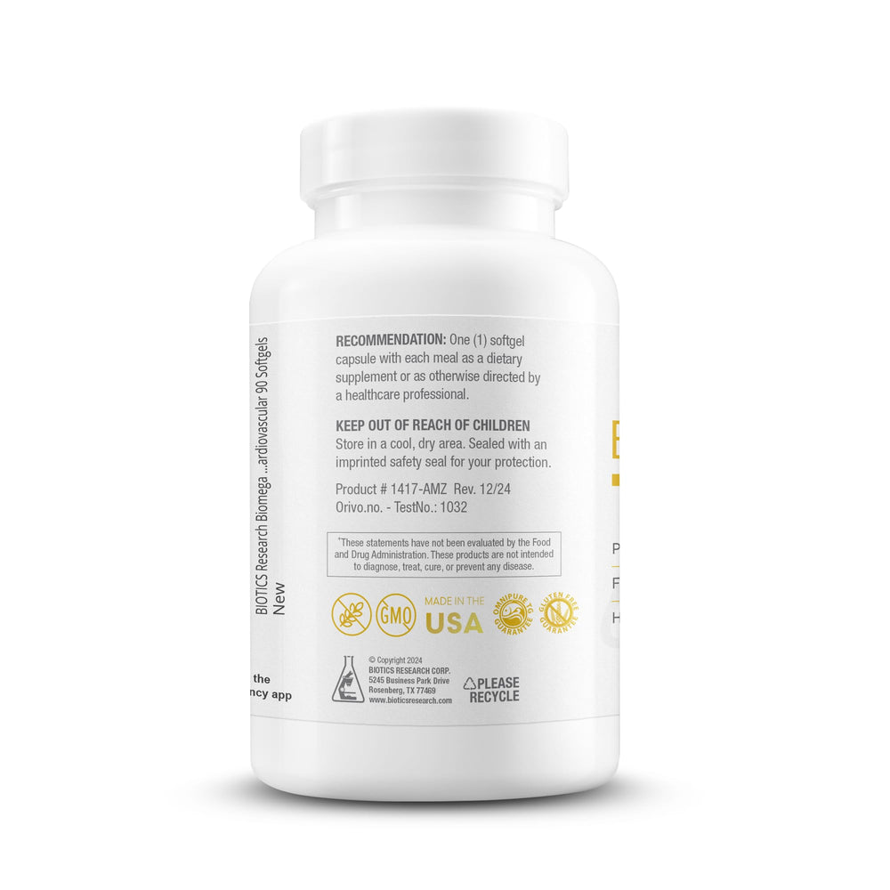 90 softgels bottle of Biomega-1000 Omega-3 fish oil