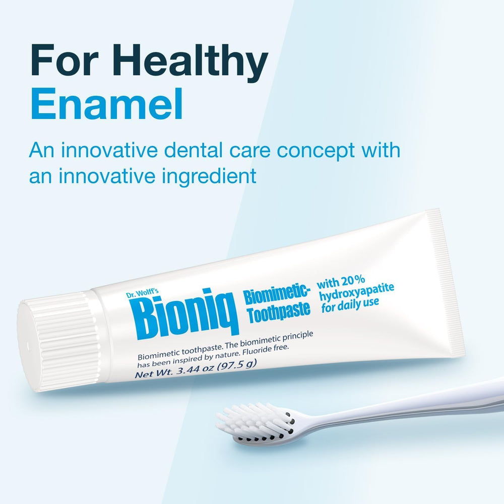 Diagram showing enamel protection by biomimetic hydroxyapatite