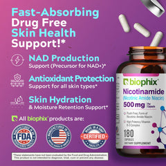 Product label and branding for Biophix B-3 Nicotinamide
