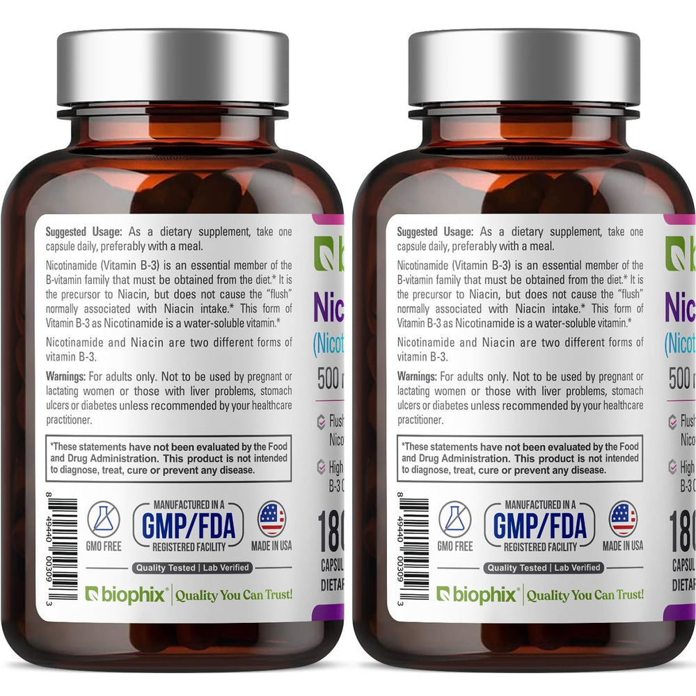 Promotional banner for Biophix B-3 Nicotinamide