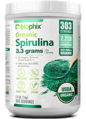 Front view of Biophix Organic Spirulina Powder 2.2 Lbs