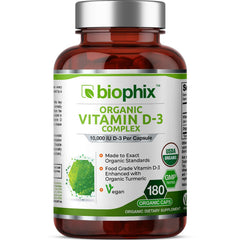 Biophix Organic Vitamin D-3 Complex bottle with turmeric — hero image