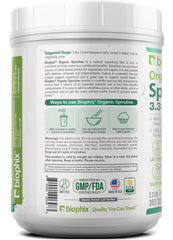 Packaging and product certifications for Biophix Spirulina Powder