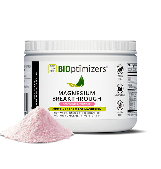 BIOptimizers Magnesium Breakthrough Drink Raspberry Lemon bottle hero image