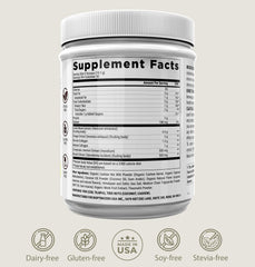 Nutrition label and supplement facts for BIOptimizers Mushroom Coffee Alternative