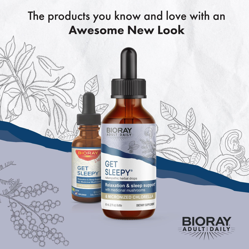 Lifestyle image featuring a relaxed setting with BIORAY Daily Get Sleepy