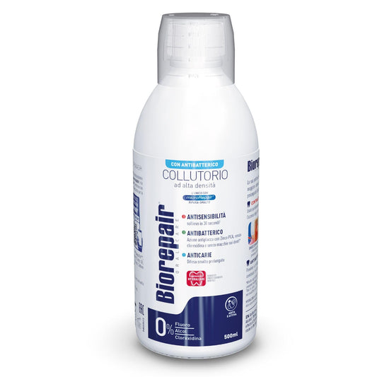 Front view of Biorepair Collutorio Mouthwash bottle