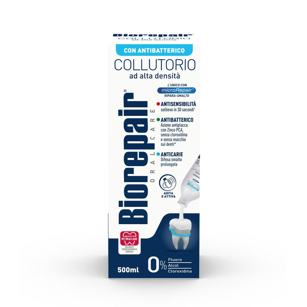 Side view of Biorepair Collutorio Mouthwash bottle