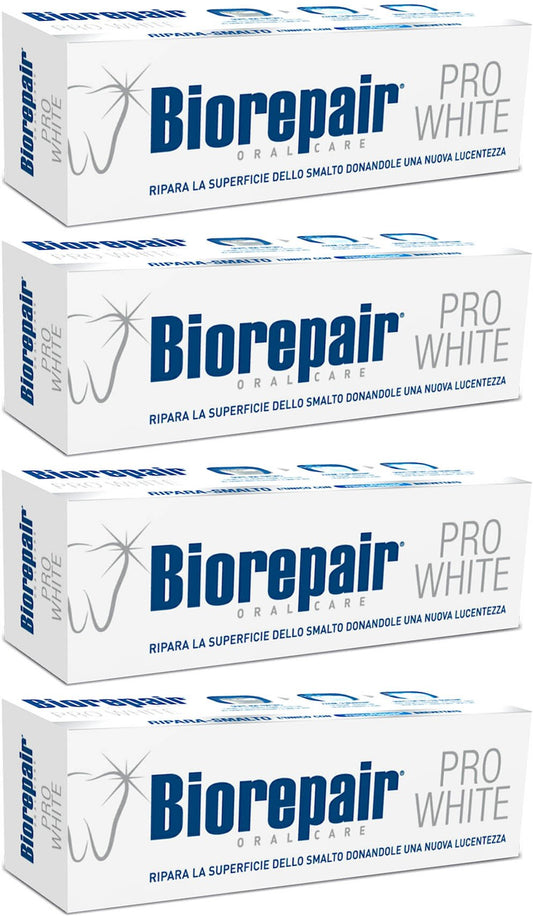 Biorepair Pro White Whitening Toothpaste 75ml tubes in pack of 4