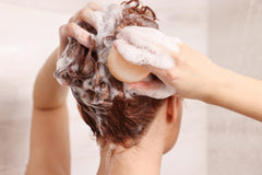 BIORR shampoo bar with pomegranate extract nourishes during washing
