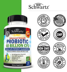 Digestive health probiotic bottle designed for men and women