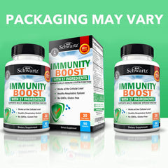 Lifestyle image of BioSchwartz Immune Support on a kitchen counter