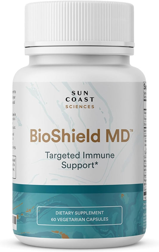 BioShield MD bottle label with Sun Coast Sciences branding