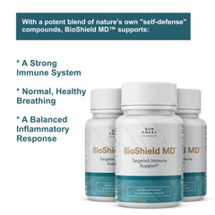 Back of BioShield MD bottle showing supplement facts