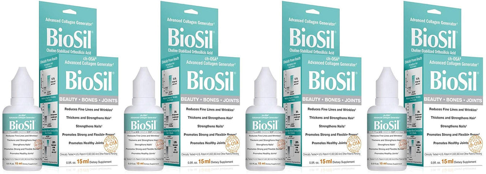 BioSil Beauty Bones & Joints Liquid bottle 0.5 oz (Pack of 4)