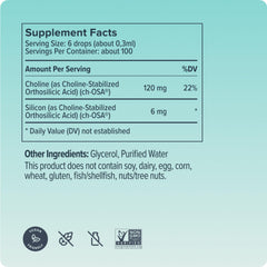 Dropper dispensing Biosil Collagen Booster Drops into a glass