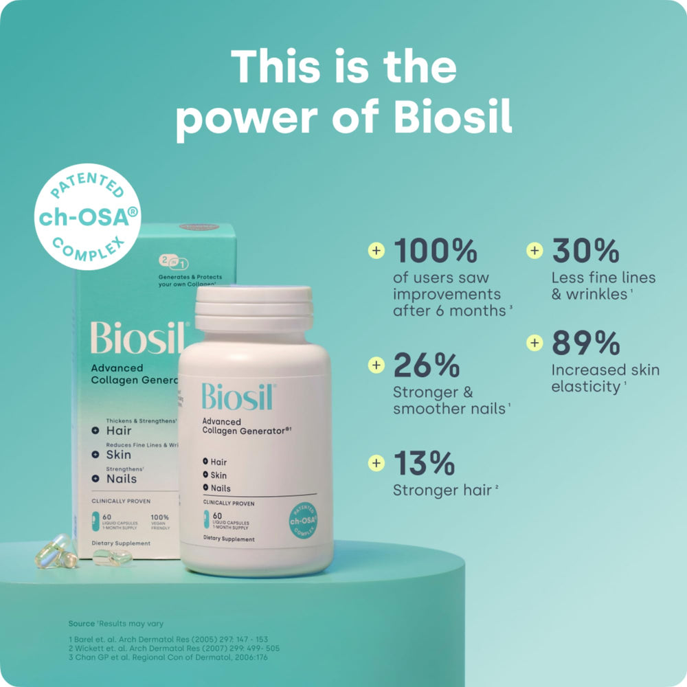 Graphic illustrating the patented ch-OSA activator in Biosil Collagen Booster