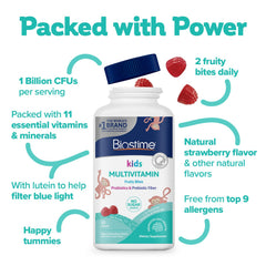 Biostime Kids gummies with no added sugar and clean formula