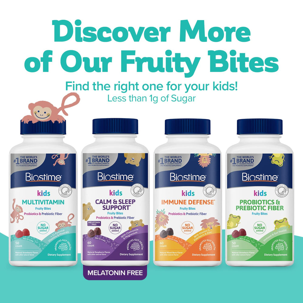 50-count bottle of Biostime Kids Multivitamin Gummies