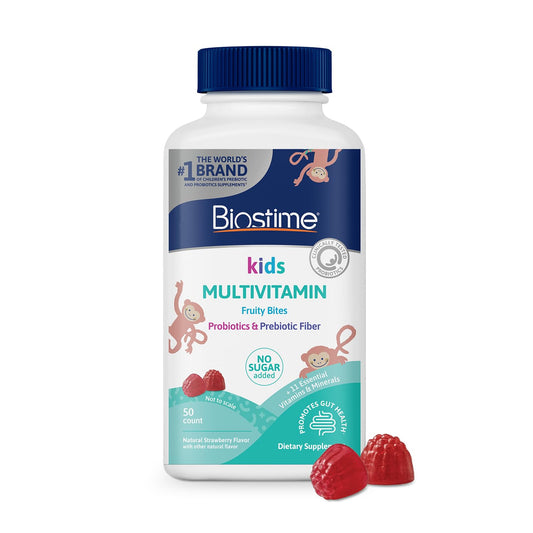 Biostime Kids Multivitamin Gummies with Probiotics and 11 essential vitamins for children age 4+