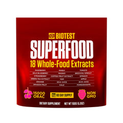 Biotest Superfood berry-dense polyphenols bottle for daily antioxidant support.