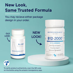 Gluten-free label on Biotics B12-2000 lozenges