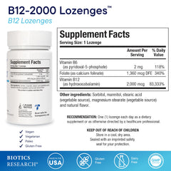 Close-up of Biotics B12-2000 lozenges berry flavor