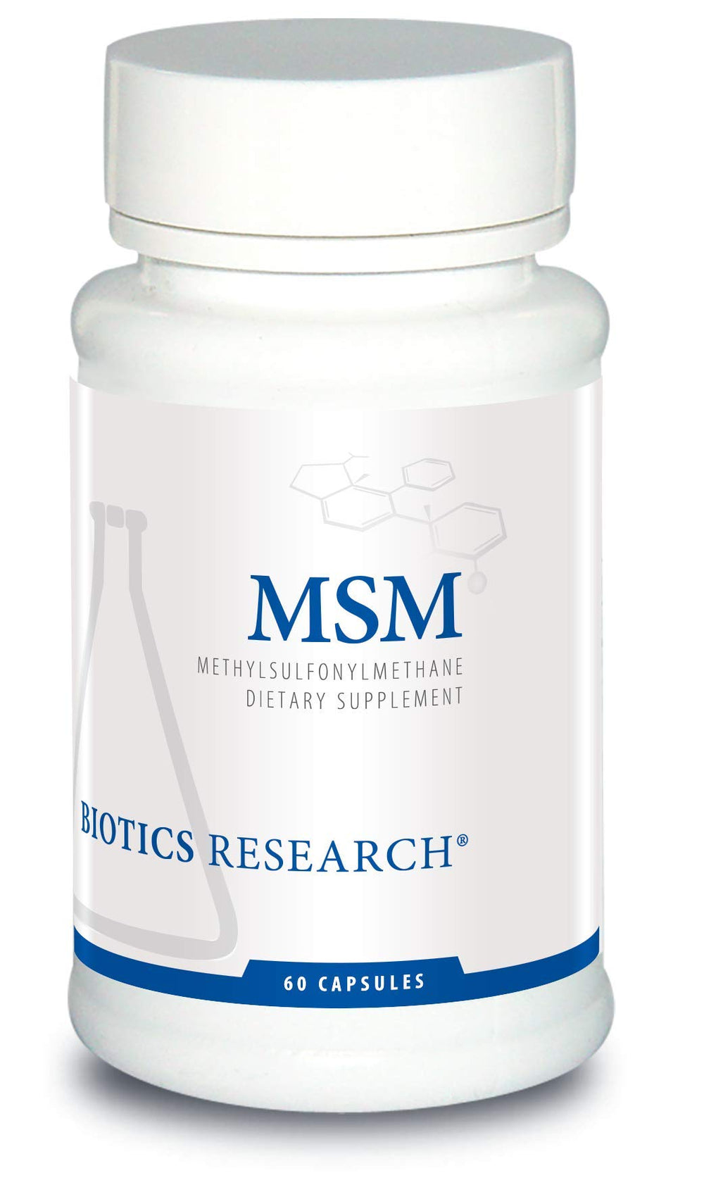 Biotics Research MSM Potent Sulfur Supplement bottle label