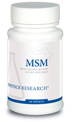 Biotics Research MSM Potent Sulfur Supplement bottle label
