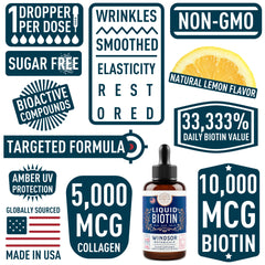 2oz bottle of biotin and collagen drops