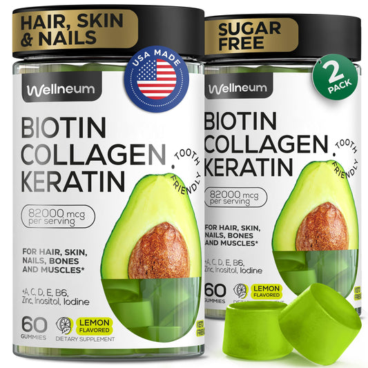 Bottle of Biotin and Collagen Gummies for hair growth