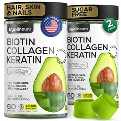 Bottle of Biotin and Collagen Gummies for hair growth