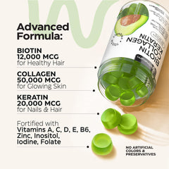 Gummies promoting skin and nails health with keratin and collagen