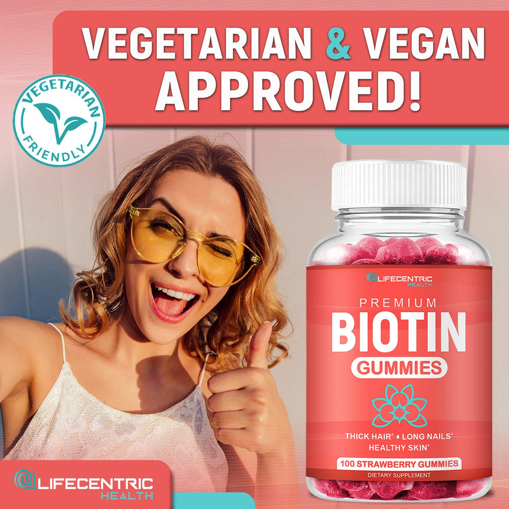 Biotin gummies promoting hair, skin and nails